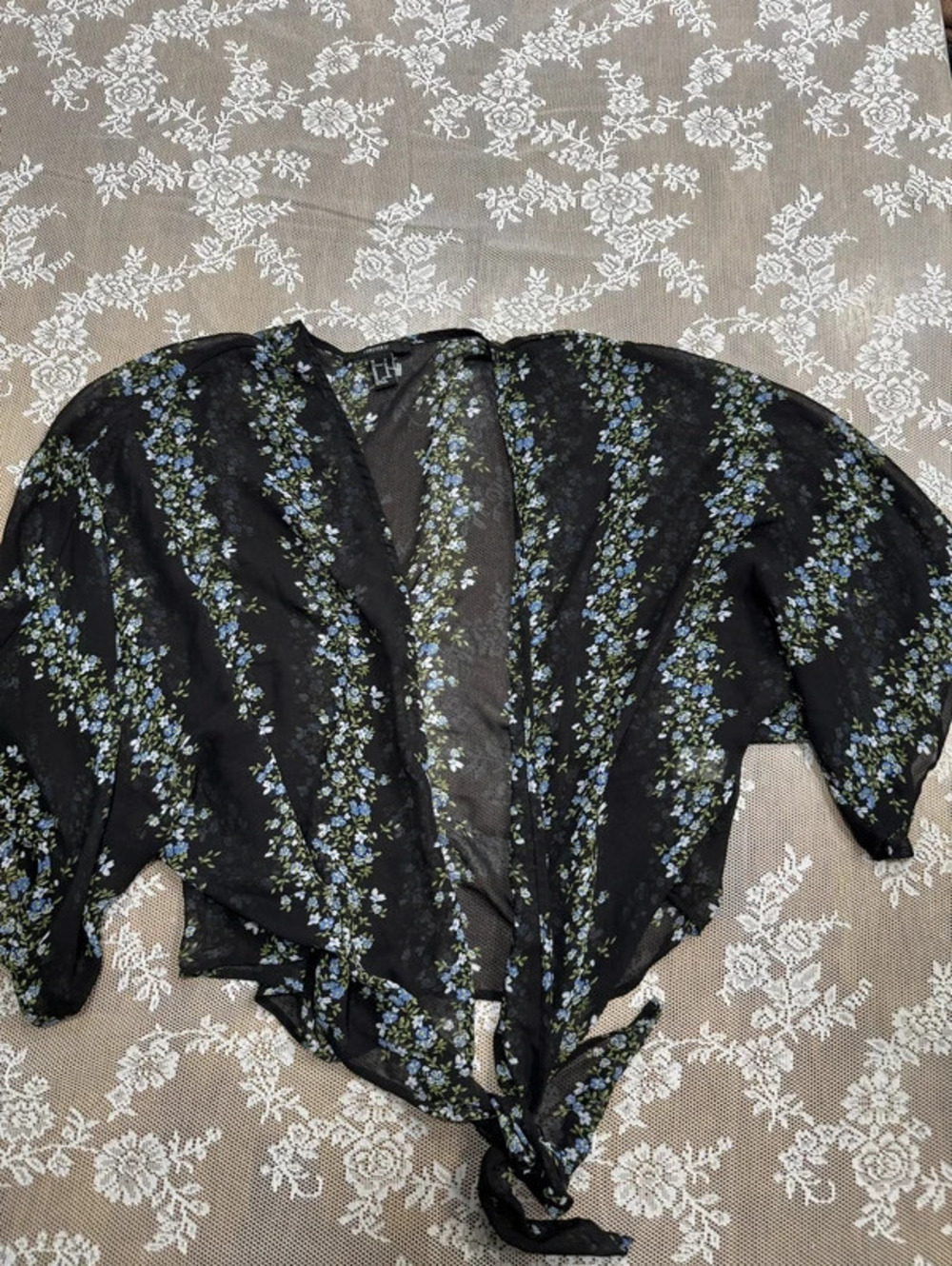 black cover up blouse